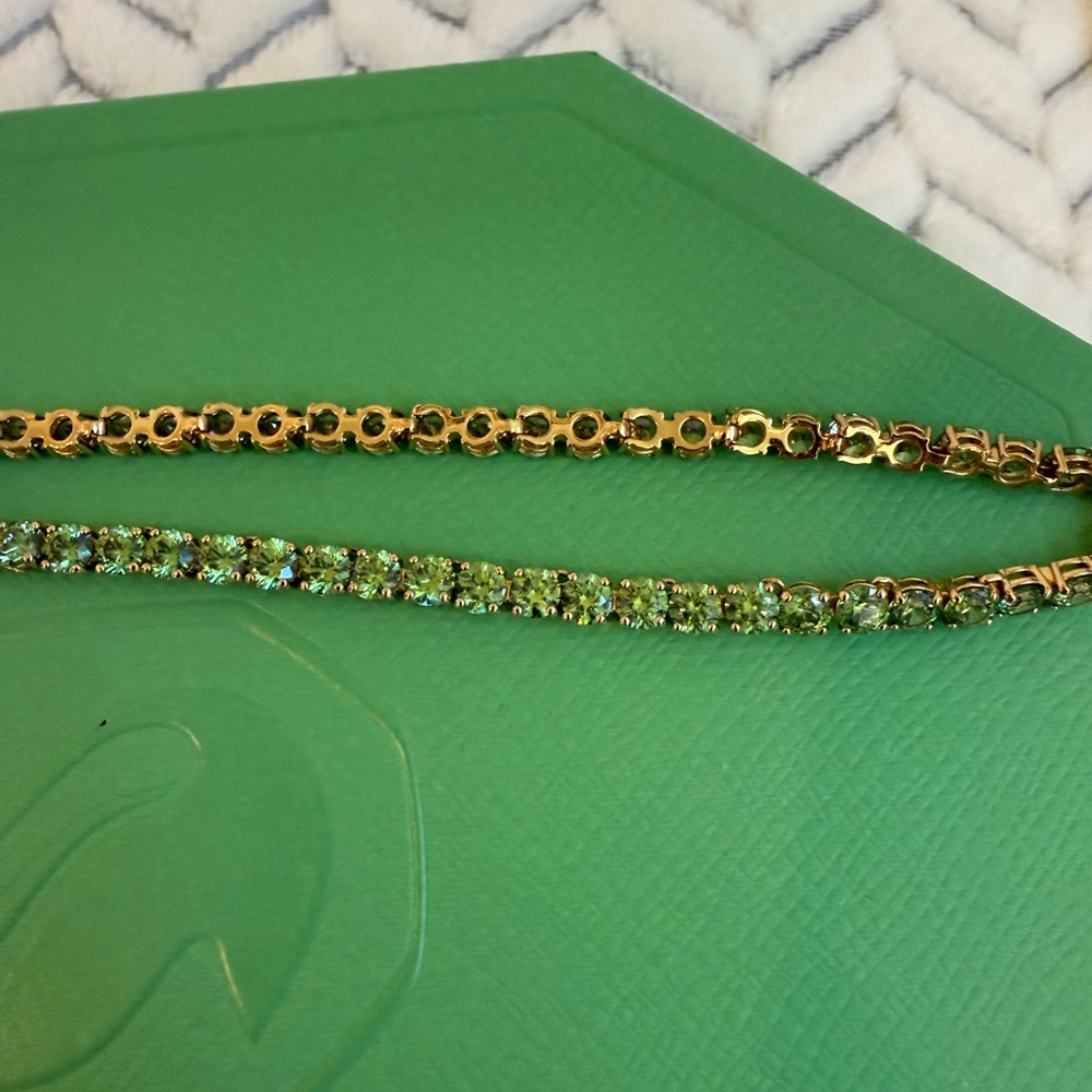 Swarovski Green Necklace Elegant Choker Jewelry - Picture 5 of 7